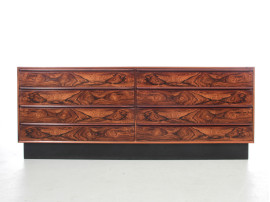 Commode scandinave à 8 tiroirs en palissandre de Rio