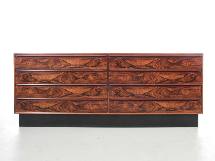 Commode scandinave à 8 tiroirs en palissandre de Rio