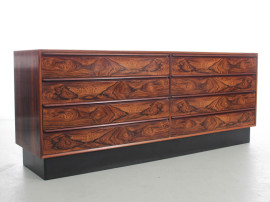 Commode scandinave à 8 tiroirs en palissandre de Rio