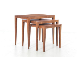 Tables gigognes scandinaves en palissandre de Rio Severin Hansen HAslev