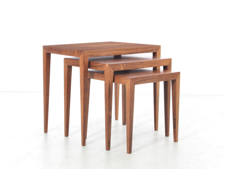 Tables gigognes scandinaves en palissandre de Rio Severin Hansen HAslev