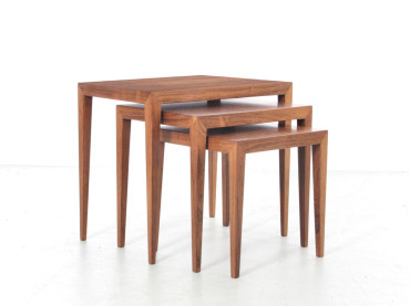Tables gigognes scandinaves en palissandre de Rio Severin Hansen HAslev