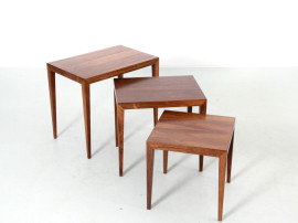 Tables gigognes scandinaves en palissandre de Rio Severin Hansen HAslev