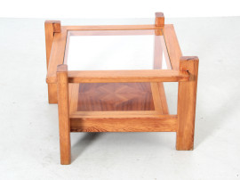 Table basse ou table d'appoint en pin. Design  français 1970's