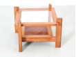Table basse ou table d'appoint en pin. Design  français 1970's