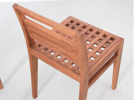 Paire de chaises caillebotis modèle 103, 1941, René Gabriel