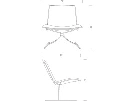 Fauteuil scandinave JK 710 Skater - sheepskin, édition neuve