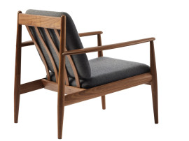 Fauteuil scandinave GJ 118, noyer, édition neuve