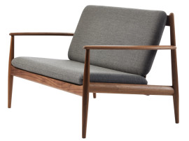 Canapé scandinave GJ 118, 2 places, Noyer, édition neuve