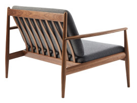 Canapé scandinave GJ 118, 2,5 places, Noyer, édition neuve
