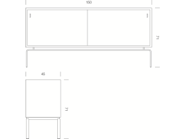 Buffet scandinave FK 150, édition neuve, 3 finitions