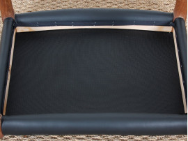 Tabouret scandinave N° 80 A en teck et cuir de Niels Moller pour JL Mollers 120 cm