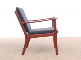Mid-Century Modern Danish pair of  lounge chairs in teak model PJ 112 by Ole Wanscher
