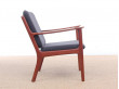 Mid-Century Modern Danish pair of  lounge chairs in teak model PJ 112 by Ole Wanscher