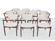 Suite de 10 chaises scandinaves en palissandre de Rio modele 42