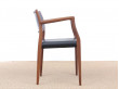 Mid-Century Modern Danish armchair model 65  by Niels Møller, new edition