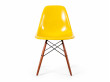 Suite de 4 chaises DSW Charles Eames - fibre de verre jaune édition Herman Miller