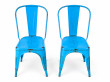 Suite de 4 chaises Tolix, 2 jaunes, 2 bleues. Edition des années 60