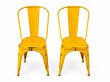 Suite de 4 chaises Tolix, 2 jaunes, 2 bleues. Edition des années 60