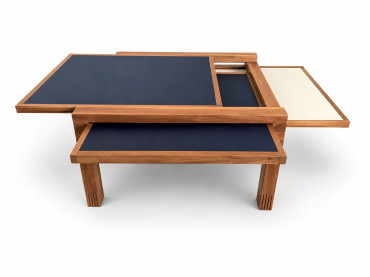 Table modulable Hexa de Bernard Vuarnesson pour Bellato. 1980