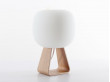 Table lamp in oak and opal glass model Toad by Timo Niskanen