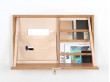 Mid century modern wall secretary desk in oak