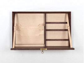 Mid century modern wall secretary desk in walnut