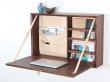 Mid century modern wall secretary desk in walnut