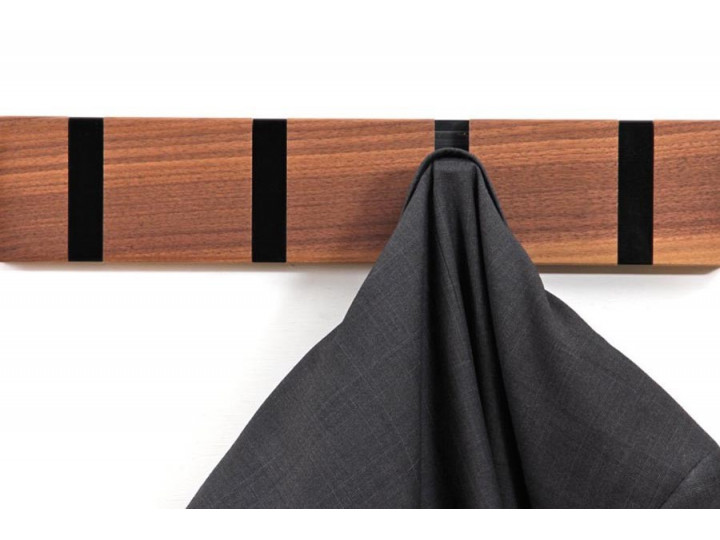 portemanteau mural epure bois noir 8 pateres umbra flip