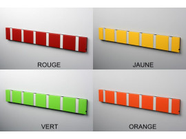 Porte manteau mural scandinave Knax Couleur, 6 patères, (8 coloris)