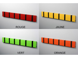 Porte manteau mural scandinave Knax Couleur, 6 patères, (8 coloris)