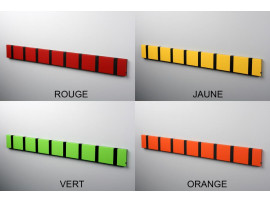 Porte manteau mural scandinave Knax Couleur, 8 patères, (8 coloris)