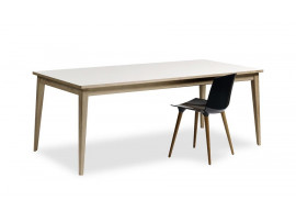 Table de repas scandinave à rallonge modèle T3 Plateau stratifié. 6/12 pers