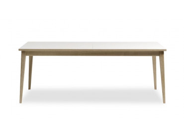 Table de repas scandinave à rallonge modèle T3 Plateau stratifié. 6/12 pers