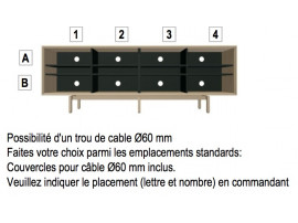 Enfilade scandinave modèle S1 noir. Plusieurs coloris disponibles pour les portes. 