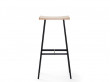 Tabouret de bar scandinave modèle HC2 chêne. H65 cm ou H79 cm. 