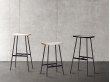 Tabouret de bar scandinave modèle HC2 noir. H65 cm ou H79 cm. 