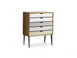 Petite commode scandinave 5 tiroirs Modèle S2 couleur