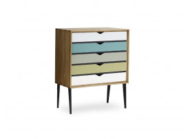 Small chest of drawers 5 colored drawers Model S2