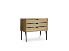 Petite commode scandinave 3 tiroirs Modèle S2 chêne