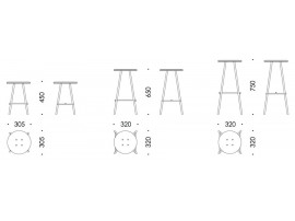 Nam Nam Classic Bar stool. 65 cm or 75 cm.