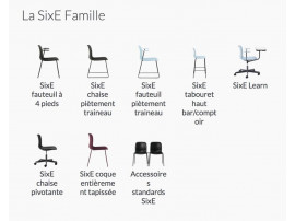 SiXe chair, four legs. 