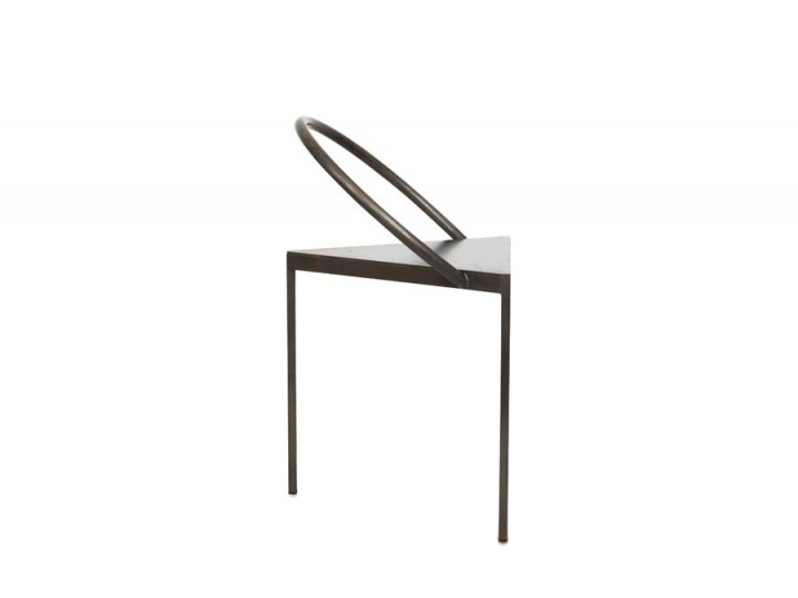 Triangolo chair. Blackened steel. 