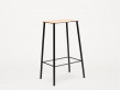 Adam stool. Rectangular nature leather seat and black structure. H65 cm or H76 cm