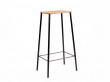 Adam stool. Rectangular nature leather seat and black structure. H65 cm or H76 cm