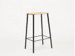 Adam Bar Stool. H65 cm ou H76 cm. Chêne. Assise rectangulaire. Piètement noir ou gris. 