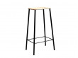 Adam Bar Stool. H65 cm ou H76 cm. Chêne. Assise rectangulaire. Piètement noir ou gris. 