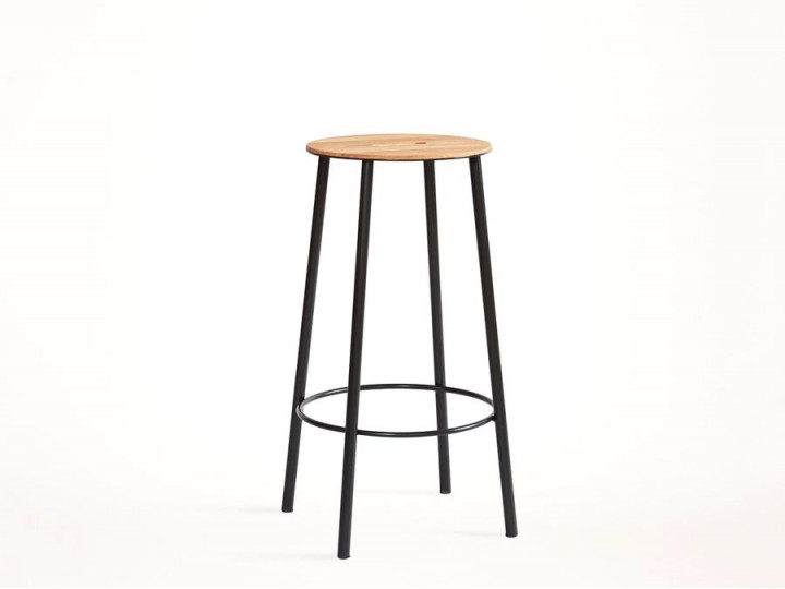 Adam stool R31. Oak. Black or grey structure. H65 cm or H76 cm