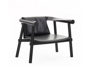 Fauteuil Altay. Cuir noir. 