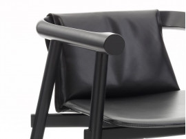 Altay Armchair. upholstered in full grain black leather.